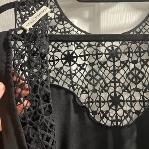 Ulla Johnson Black Calista Crochet Silk Casual Maxi Dress - Picture 6 of 7